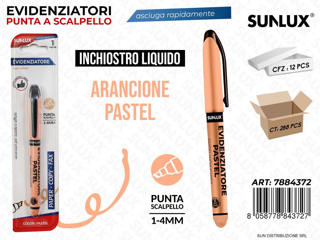 Bl. Evidenziatore Arancione Pastel Liquido 1-4MM