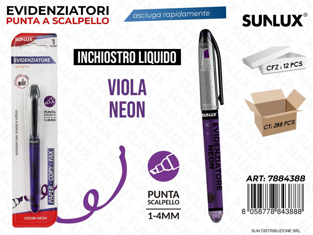 Bl. Evidenziatore Viola Neon Liquido 1-4MM