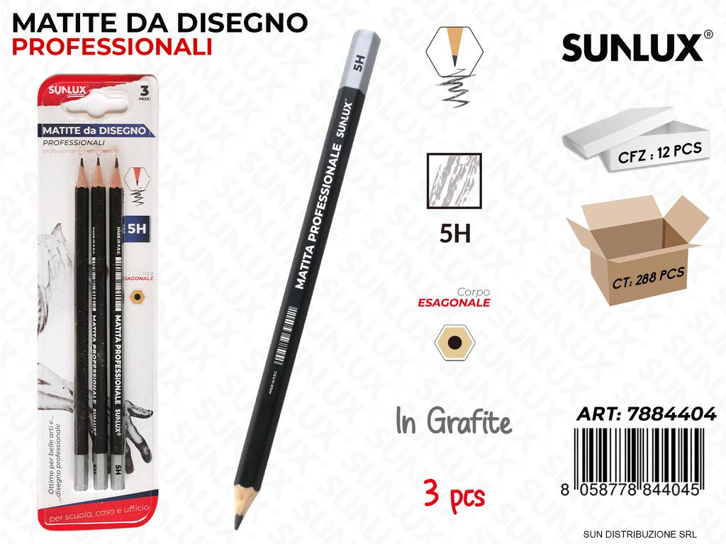 Bl. Matite da Disegno Prof. 5H 3PCS