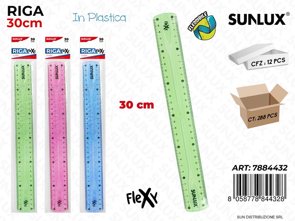 Riga in Plast. Flexy 30CM Col. Ass.