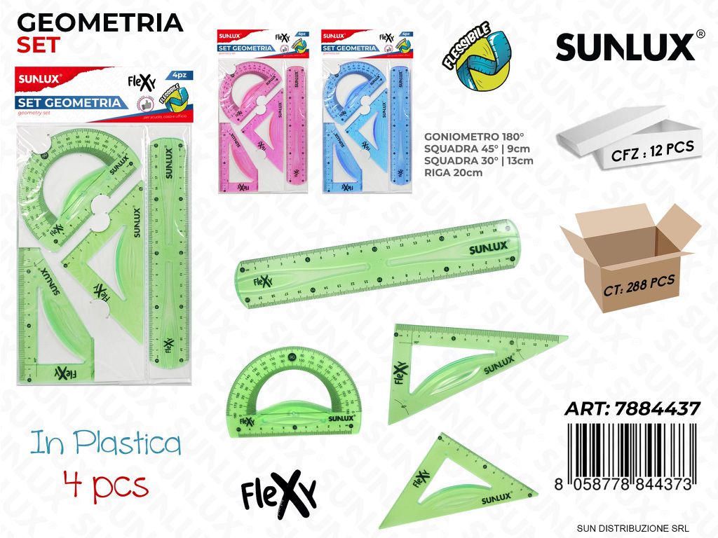 Set Goniometria Plast. Flexy 4PCS Col. Ass.