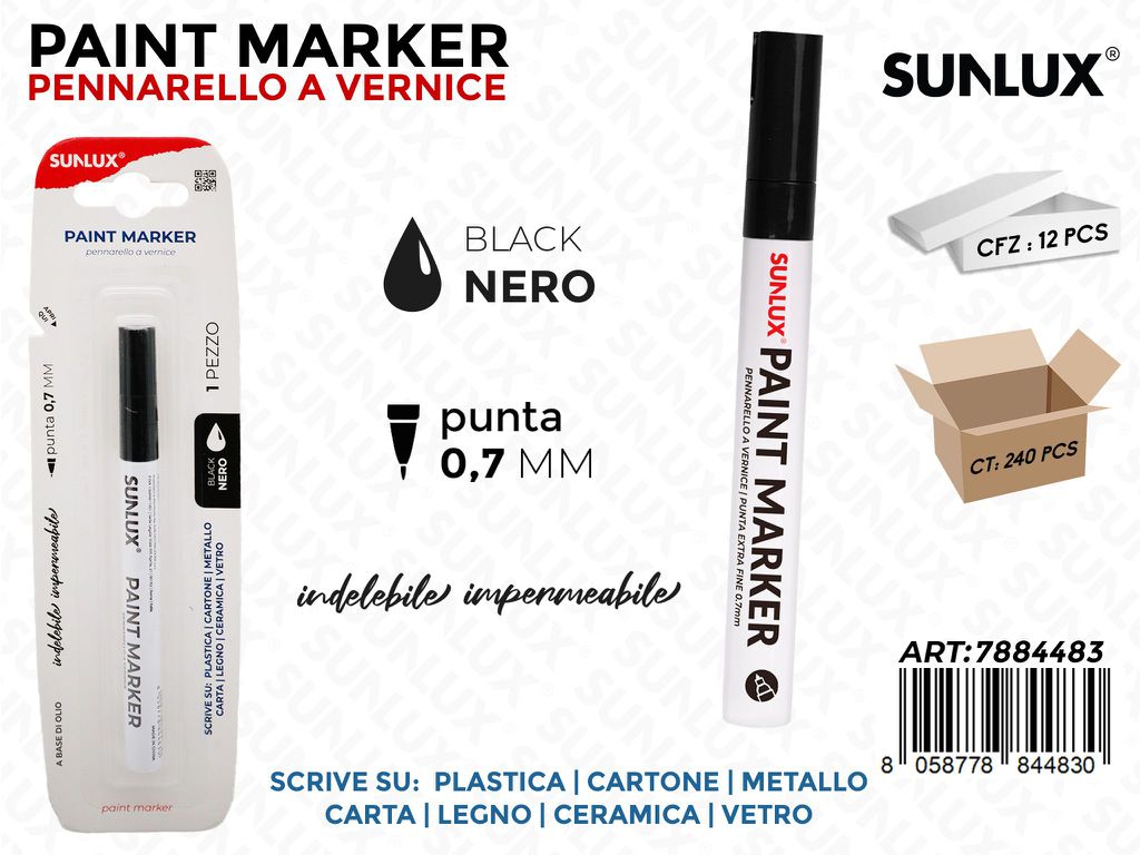 Bl. Paint Marker a Vernice Nero 0.7MM