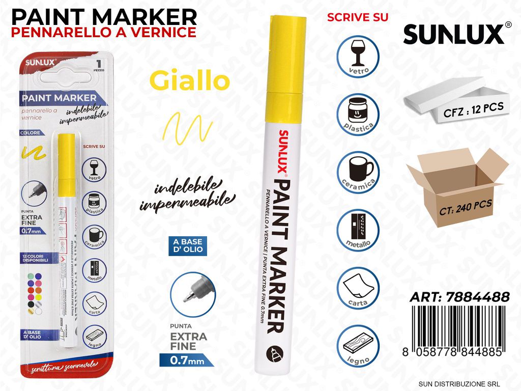 Bl. Paint Marker a Vernice Giallo 0.7MM