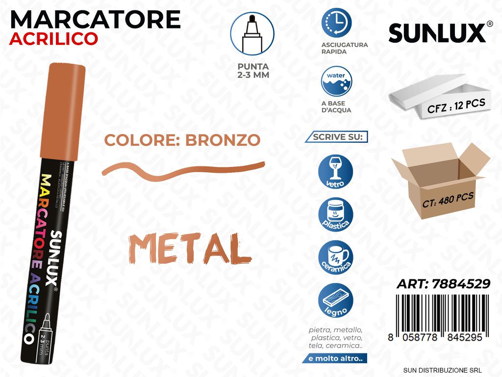 Marcatore Acrilico Bronzo Metal 2-3MM