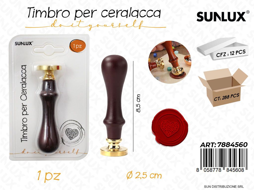 Timbro per Ceralacca Cuore D.2.5*8.5CM