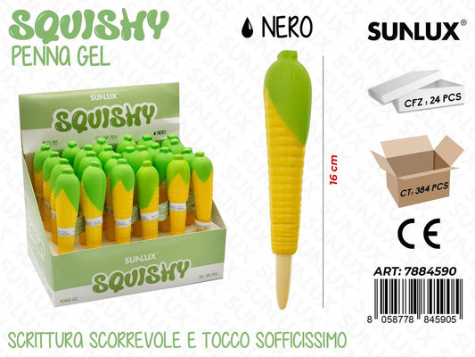 Squishy Penna Gel Nero 16Cm