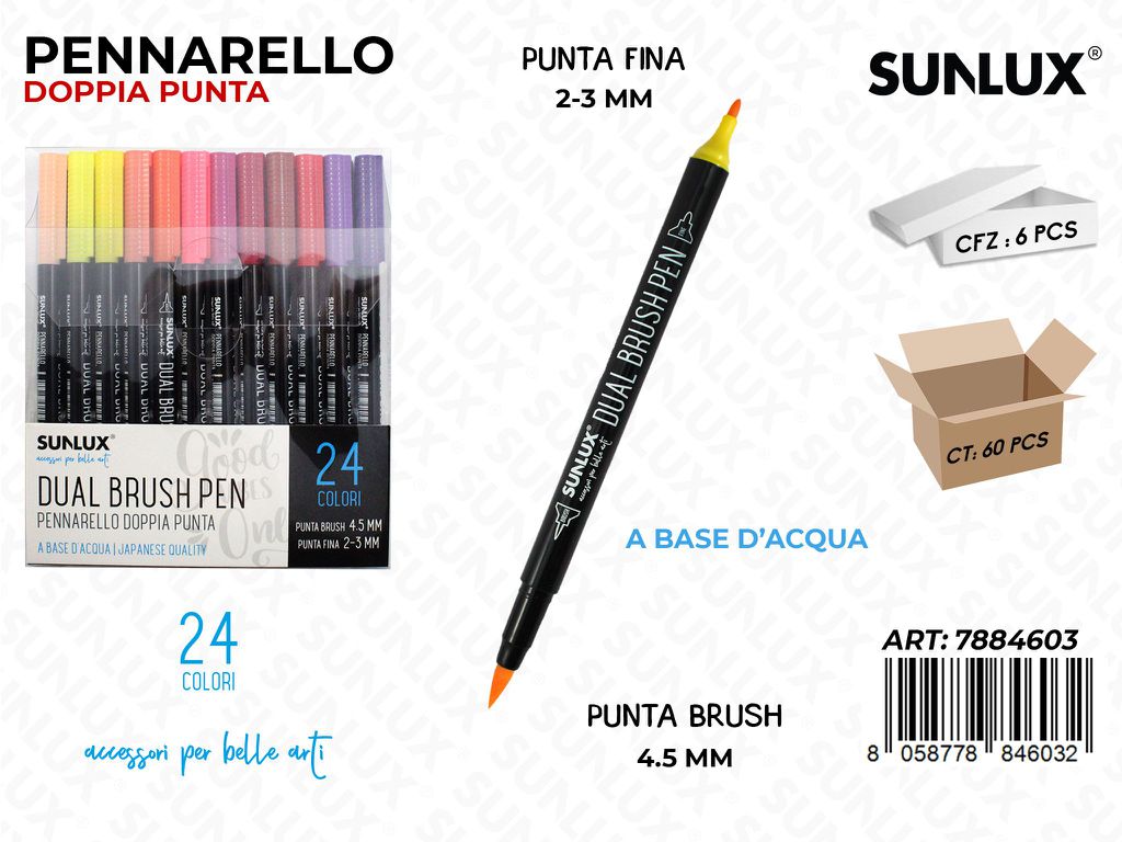 Sunlux Pennarello Doppia Punta 24COL. Ass.