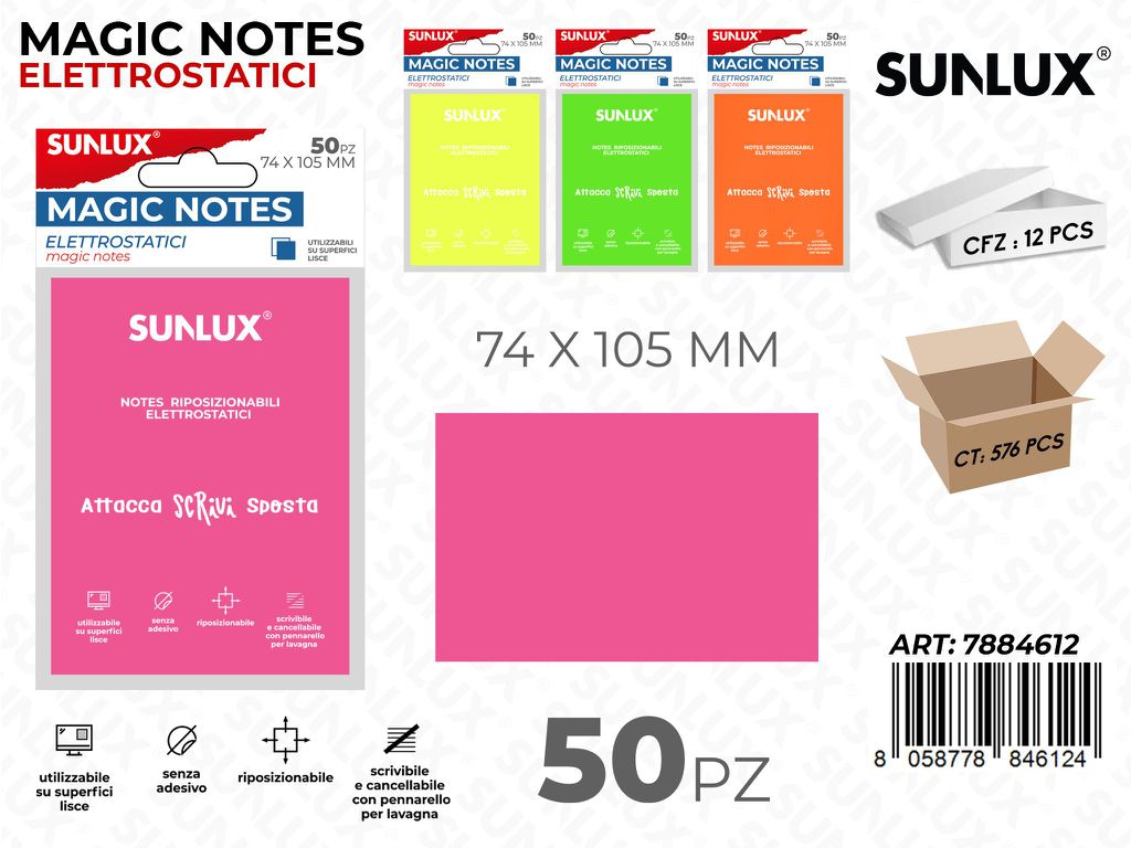 Sunlux Magic Notes Elettr. Ass. 50PCS 74*105MM