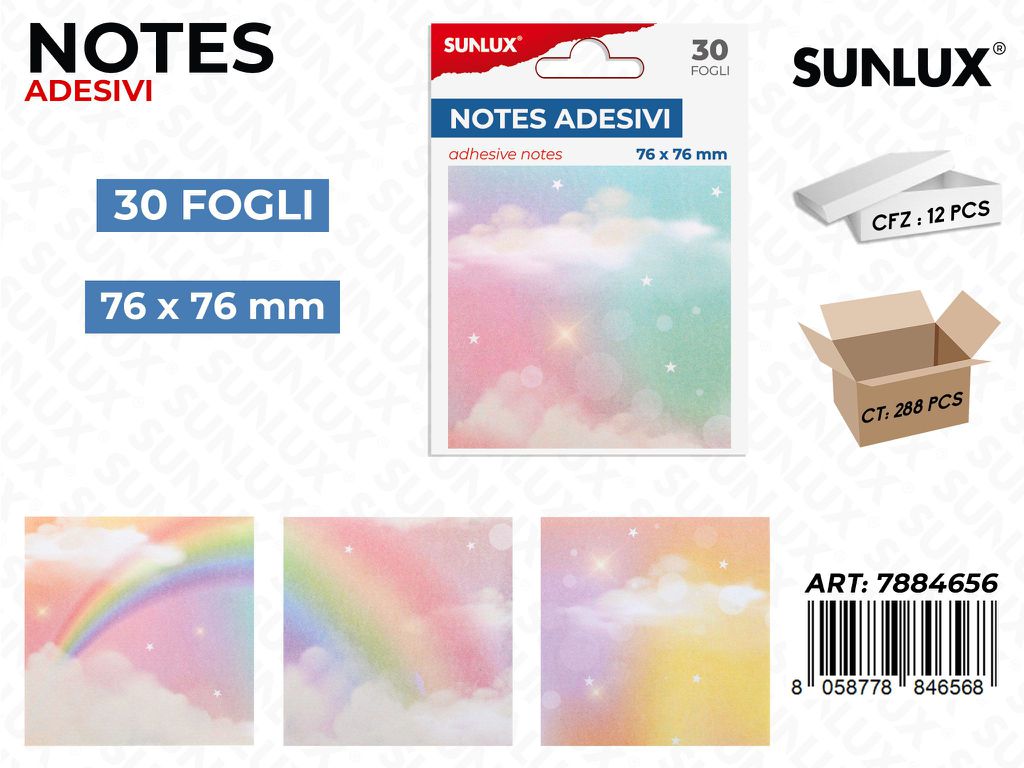 Sunlux Notes Adv Ass. 30FF 76*76MM