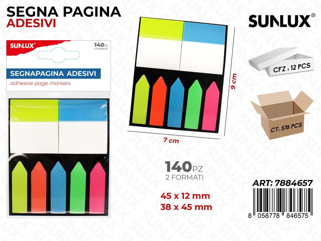 Sunlux Segna Pagina Adv 140PCS Ass. 2FORM.