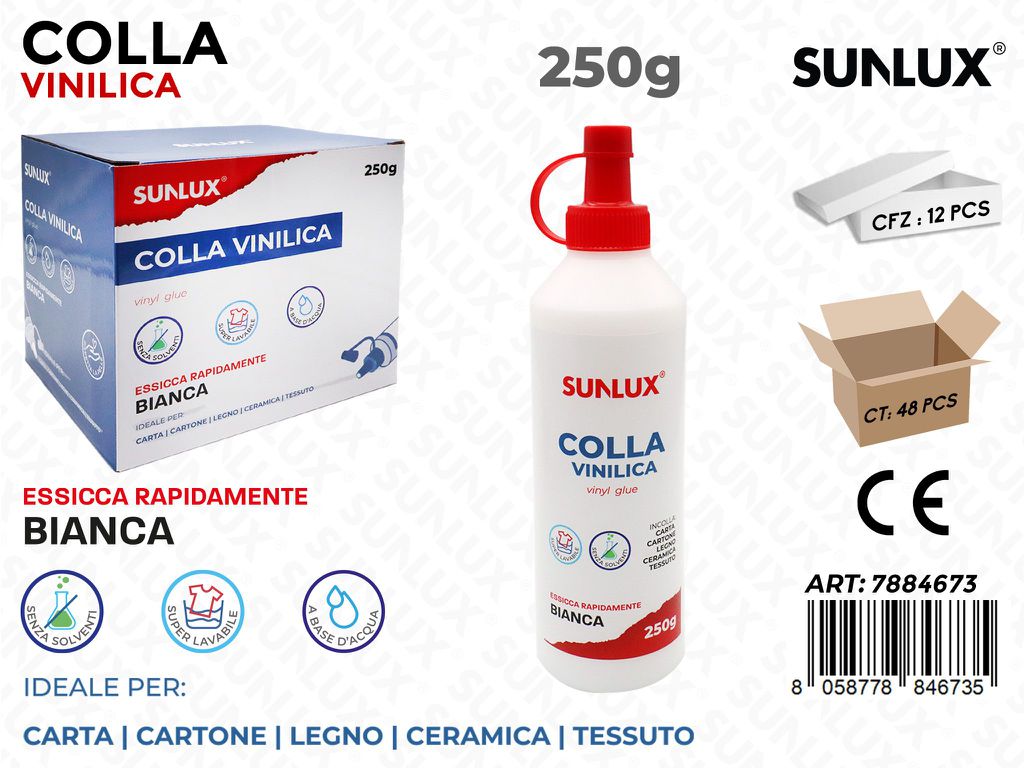 Sunlux Colla Vinilica Bianco 250GR