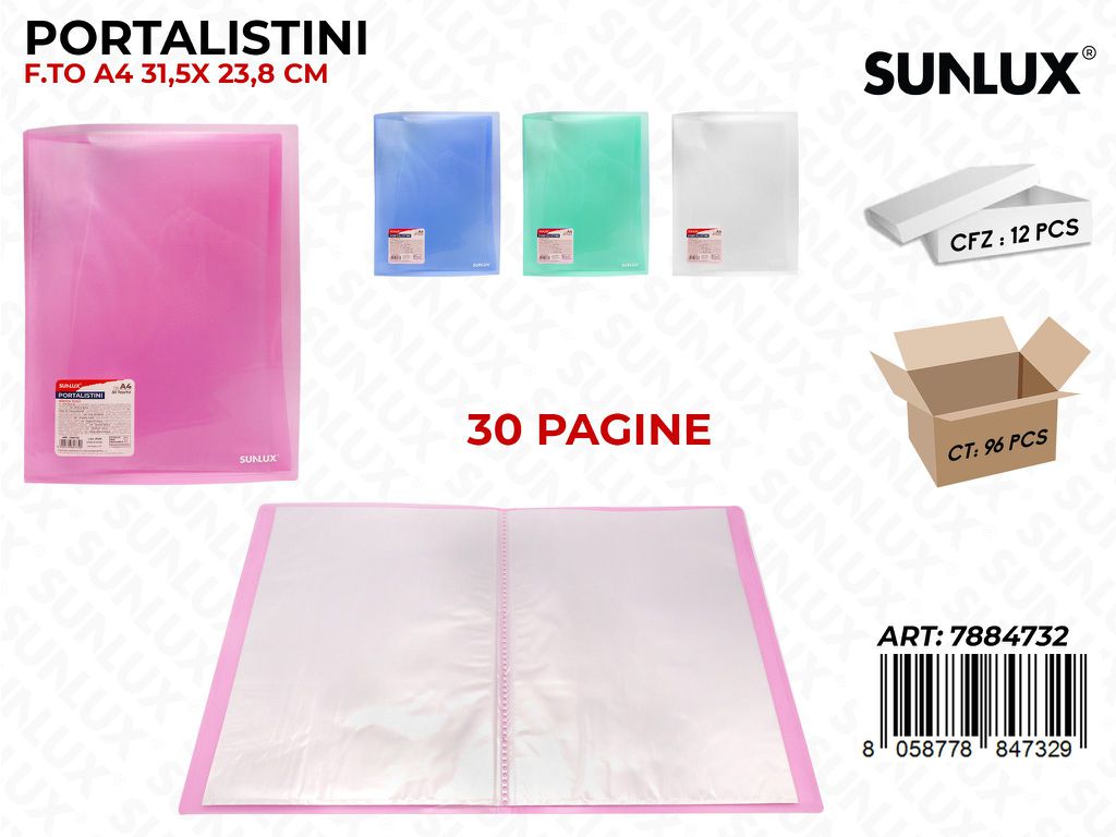 Sunlux Portalistini F.to A4 Trasp. Ass. 30PAG.