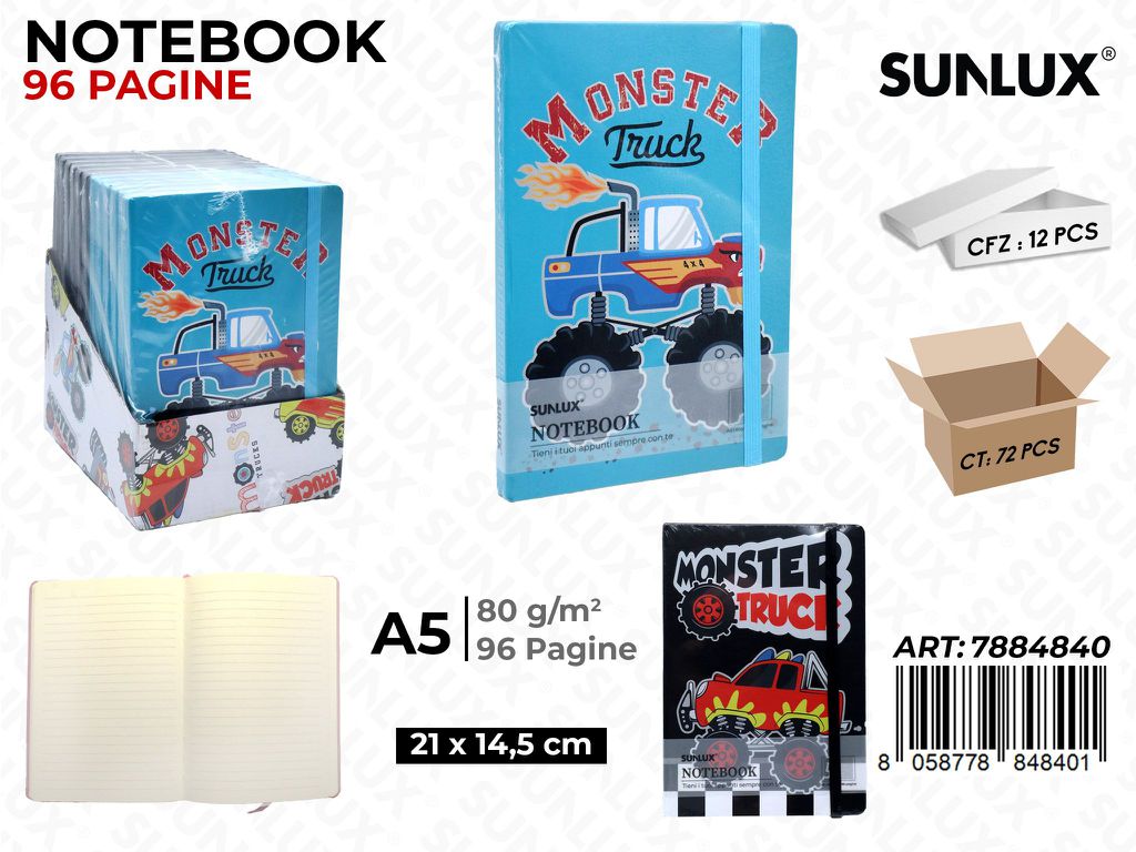 Notebook Ass. A5 21*14.5Cm 96Pag. 80Gr