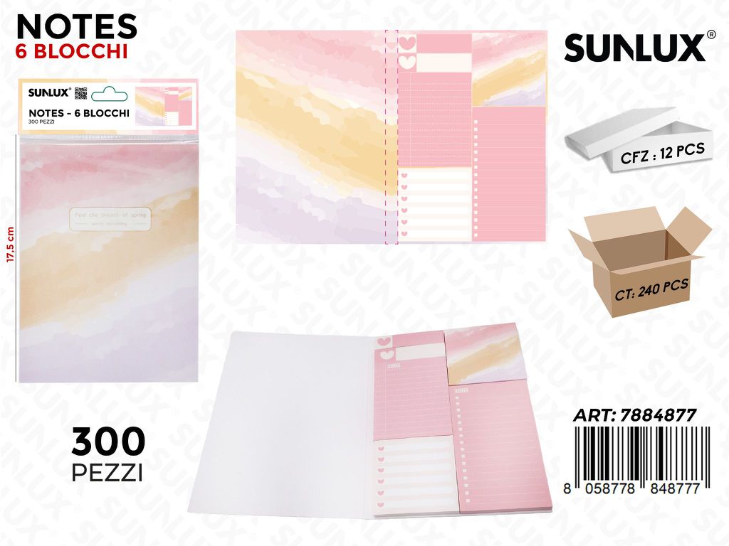 Sunlux Notes 6 Blocchi 300F 17.5CM