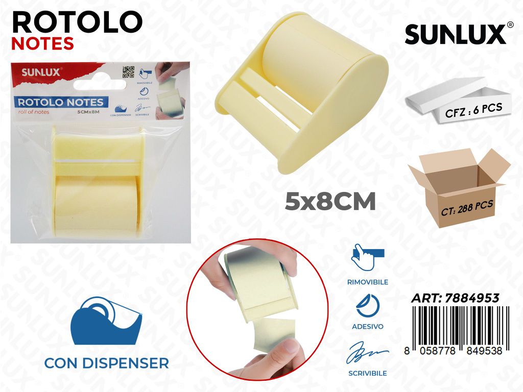 Sunlux Rotolo Notes c/ Dispenser 5*8CM