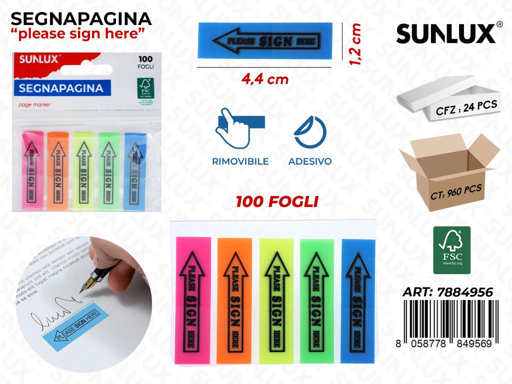 Sunlux Segna Pagina Ass. 100FF 4.4*1.2CM