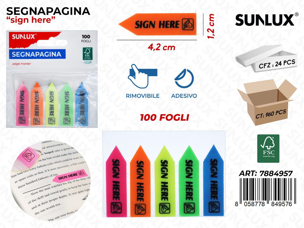 Sunlux Segna Pagina Ass. 100FF 4.2*1.2CM