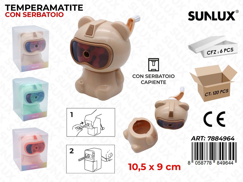 Sunlux Temperamatite c/ Serbatoio Ass. 10.5*9CM