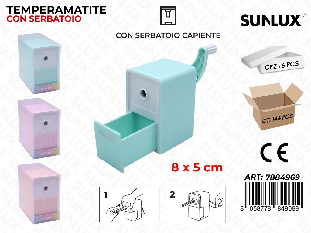 Sunlux Temperamatite c/ Serbatoio Ass. 8*5CM