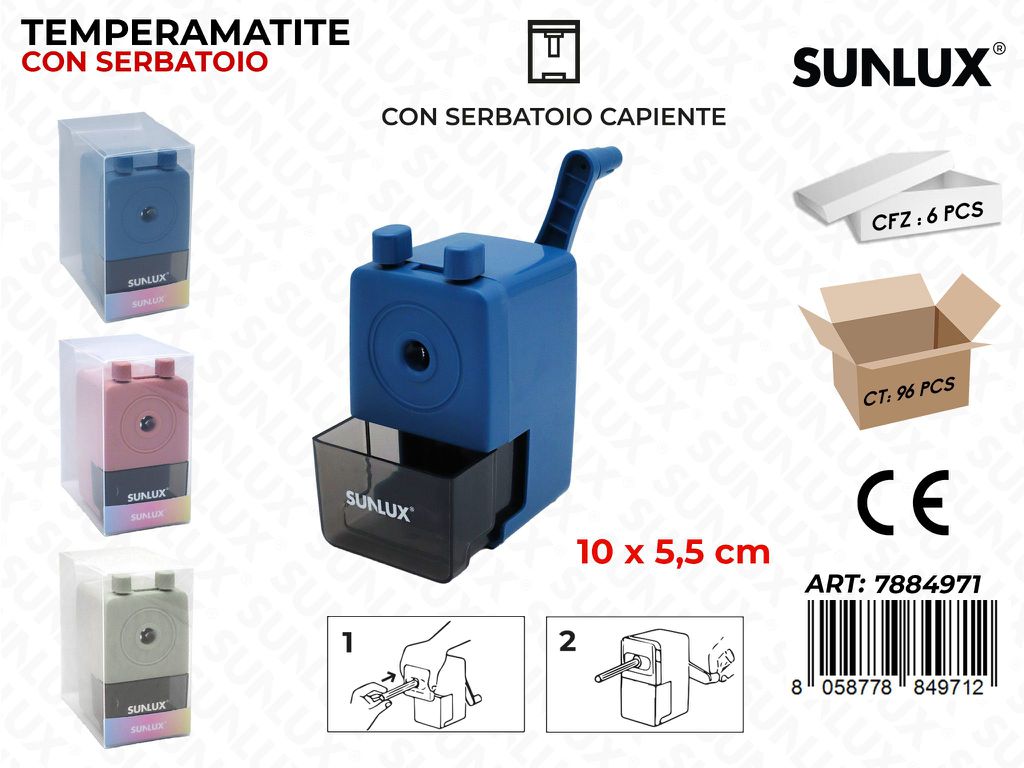 Sunlux Temperamatite c/ Serbatoio Ass. 10*5.5CM