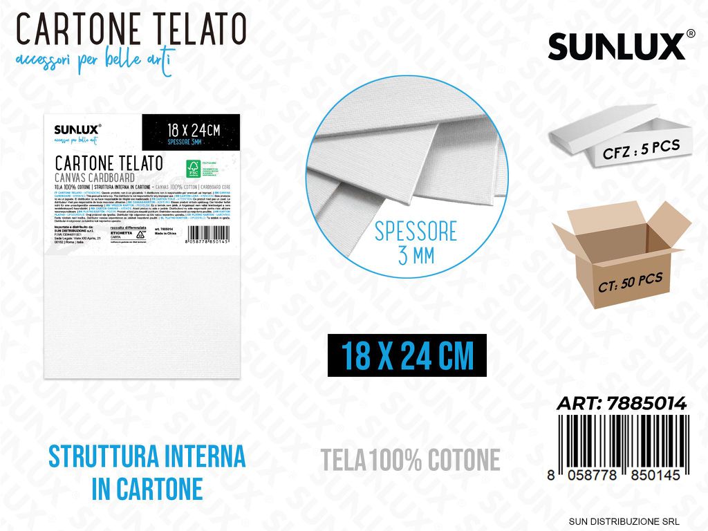 Cartone Telato per Pittura 18*24CM*3MM