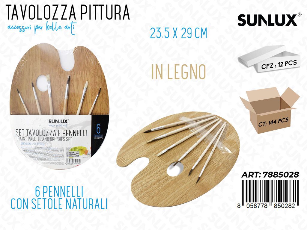Set Tavolozza e Pennelli 6PSC 23.5*29CM