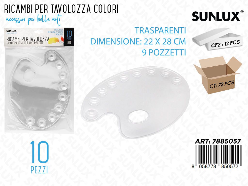 Ricambi Tavolozza Colori 10PCS 22*28CM