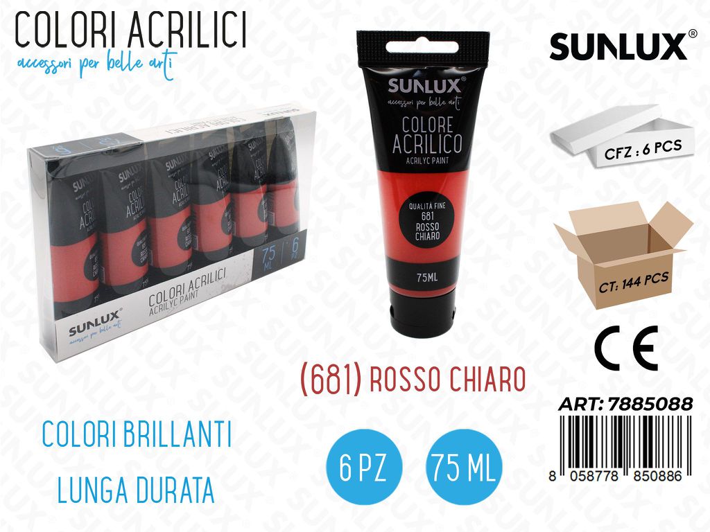Colori Acrilico 75ML 681 Rosso Chiaro