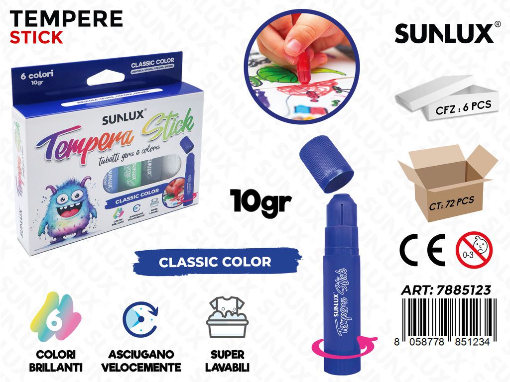 Sunlux Tempere Stick Classic Color Ass. 10GR