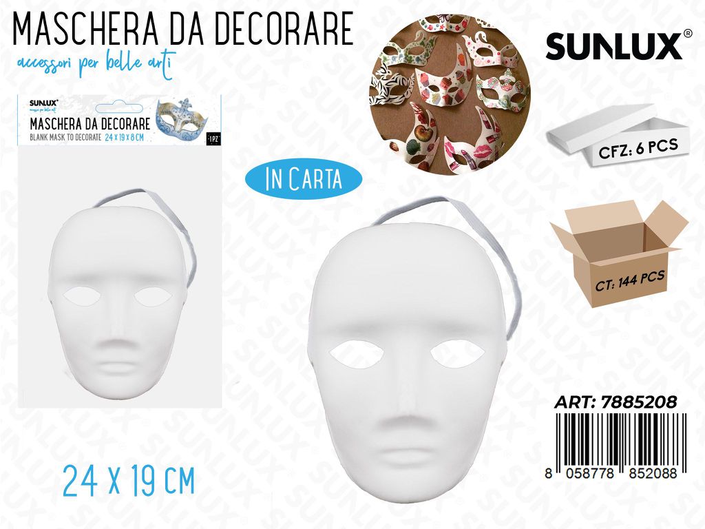 Maschere da Decorare in Carta 24*19CM