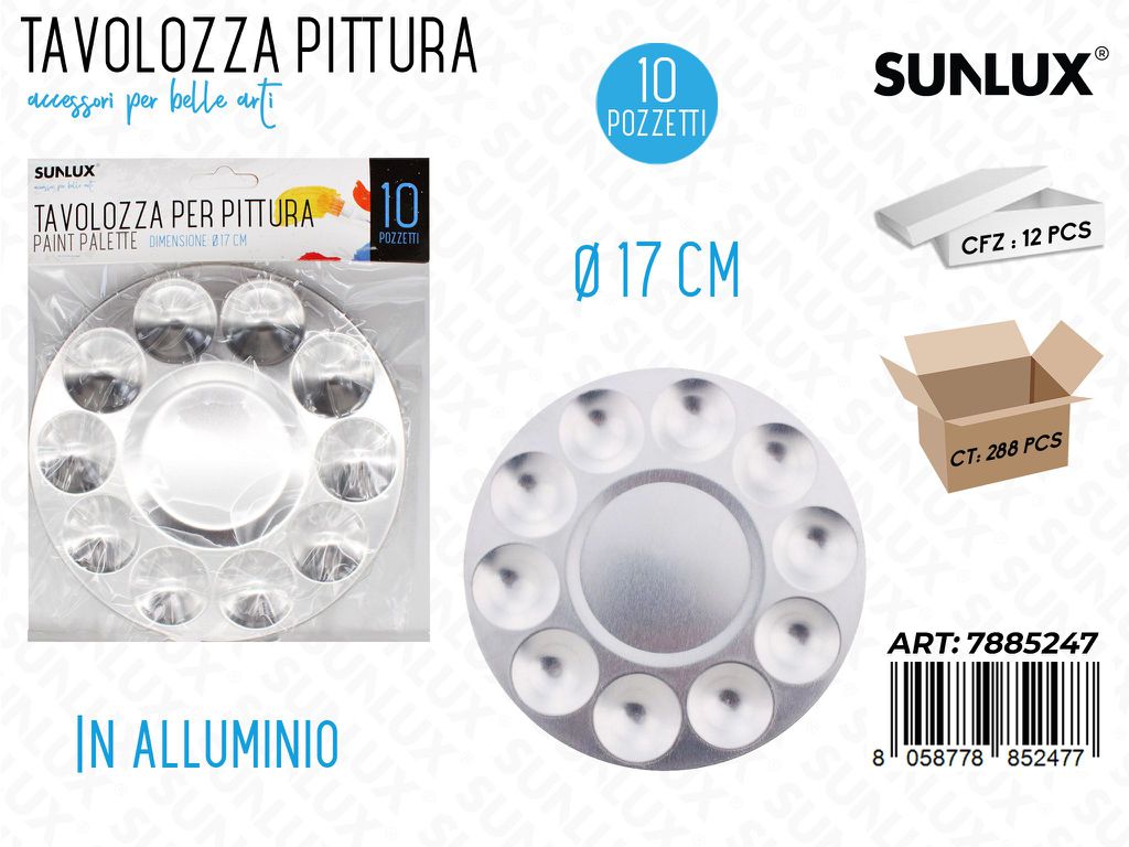 Sunlux Tavolozza Alluminio 10SPAZI D.17CM