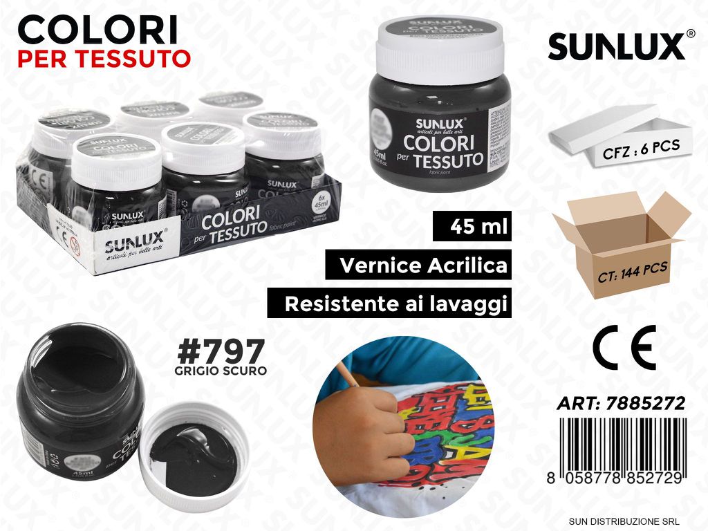 Colori per Tessuto 797 Grigio Scuro 45ML