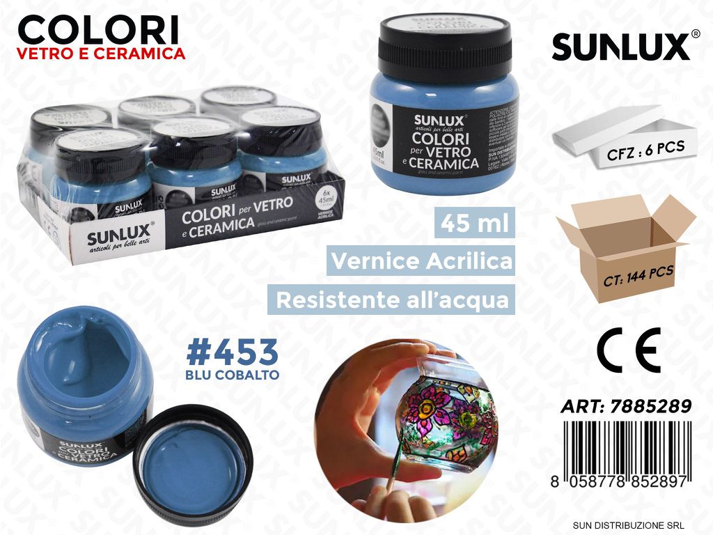 Colori Vetro- Ceramica 453 Blu Cobalto 45ML