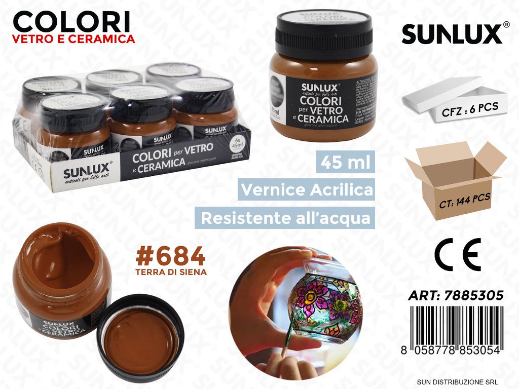 Colori Vetro- Ceramica 684 Terra di Siena 45ML
