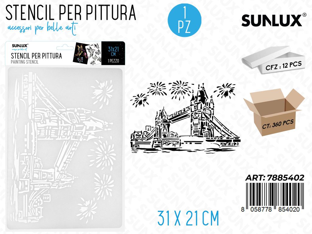 Sunlux Stencil per Pittura 31*21CM
