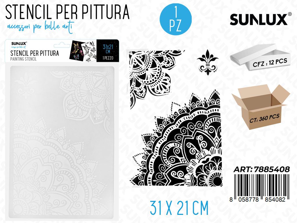 Sunlux Stencil per Pittura 31*21CM