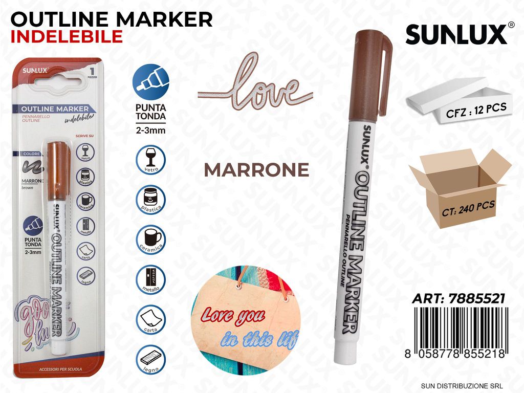 Bl. Outline Marker Indelebile Marrone 2-3MM