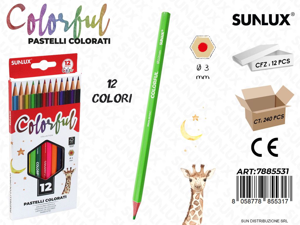 Pastelli Colorati Colorful 12PCS 3MM