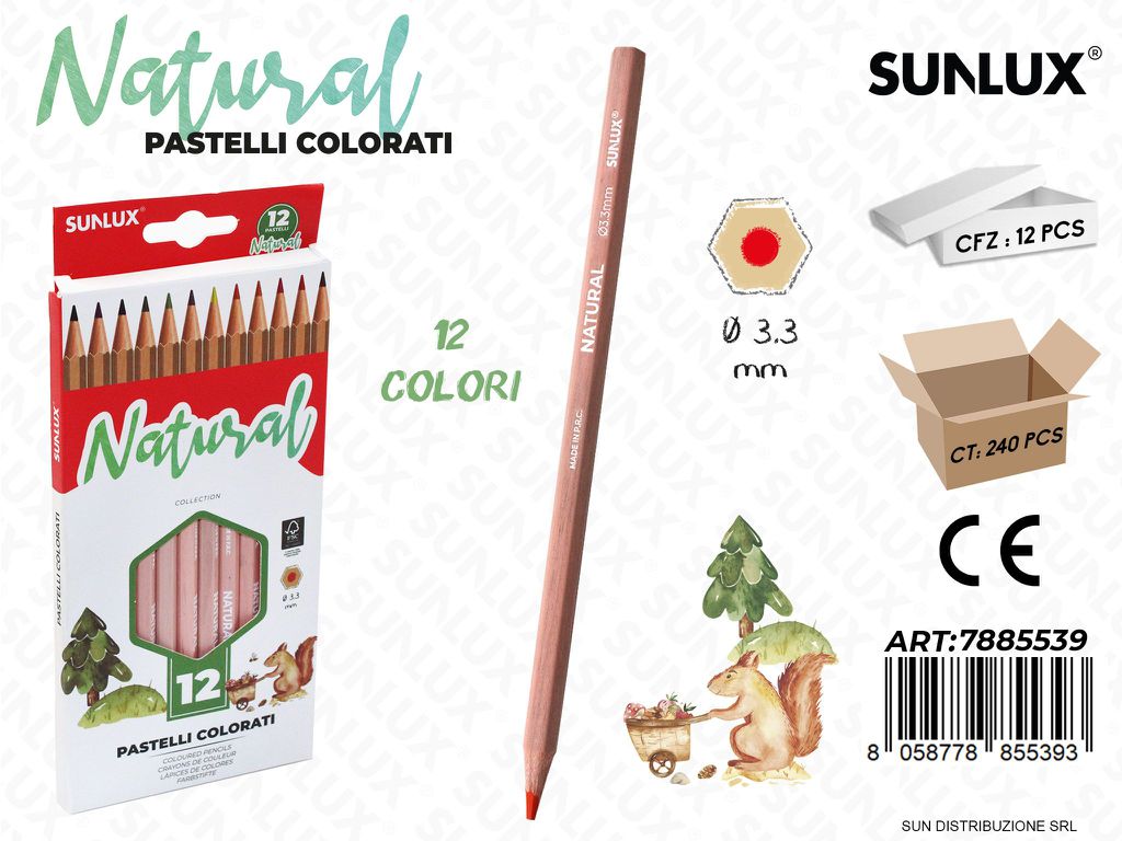 Pastelli Colorati Natural 12PCS 3.3MM