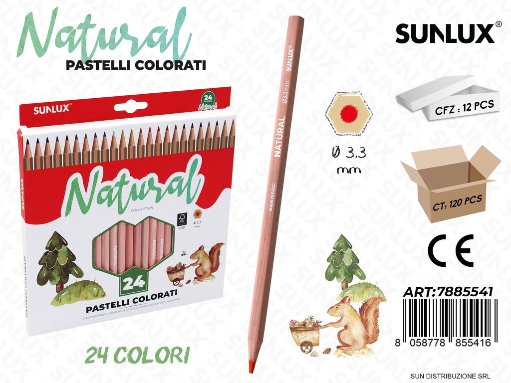 Pastelli Colorati Natural 24PCS 3.3MM