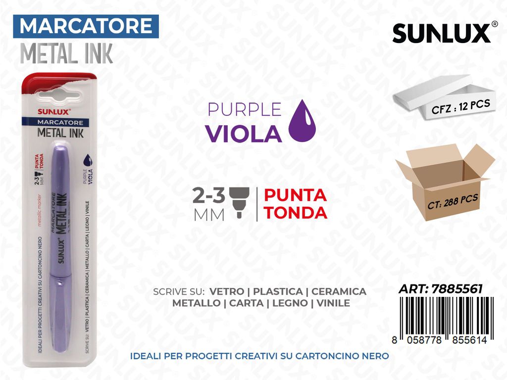 Sunlux Marcatore Metal Ink Viola 2-3MM