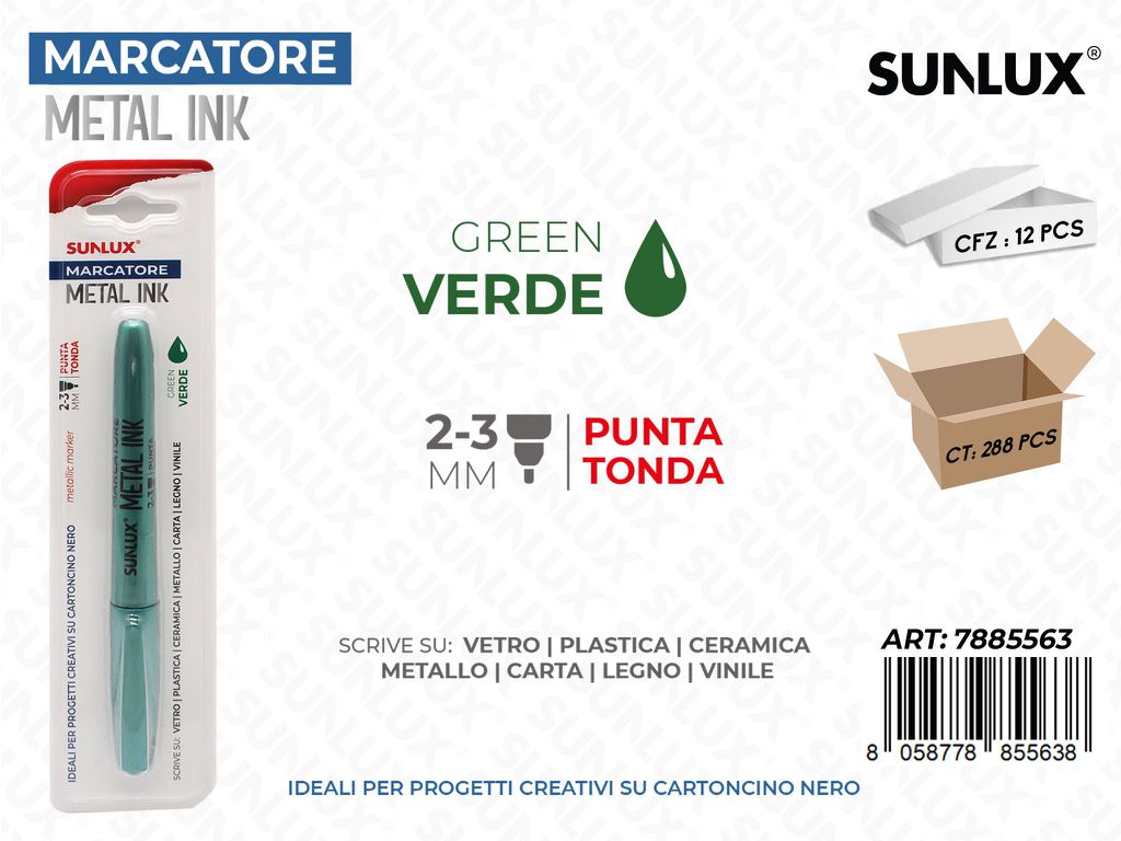 Sunlux Marcatore Metal Ink Verde 2-3MM