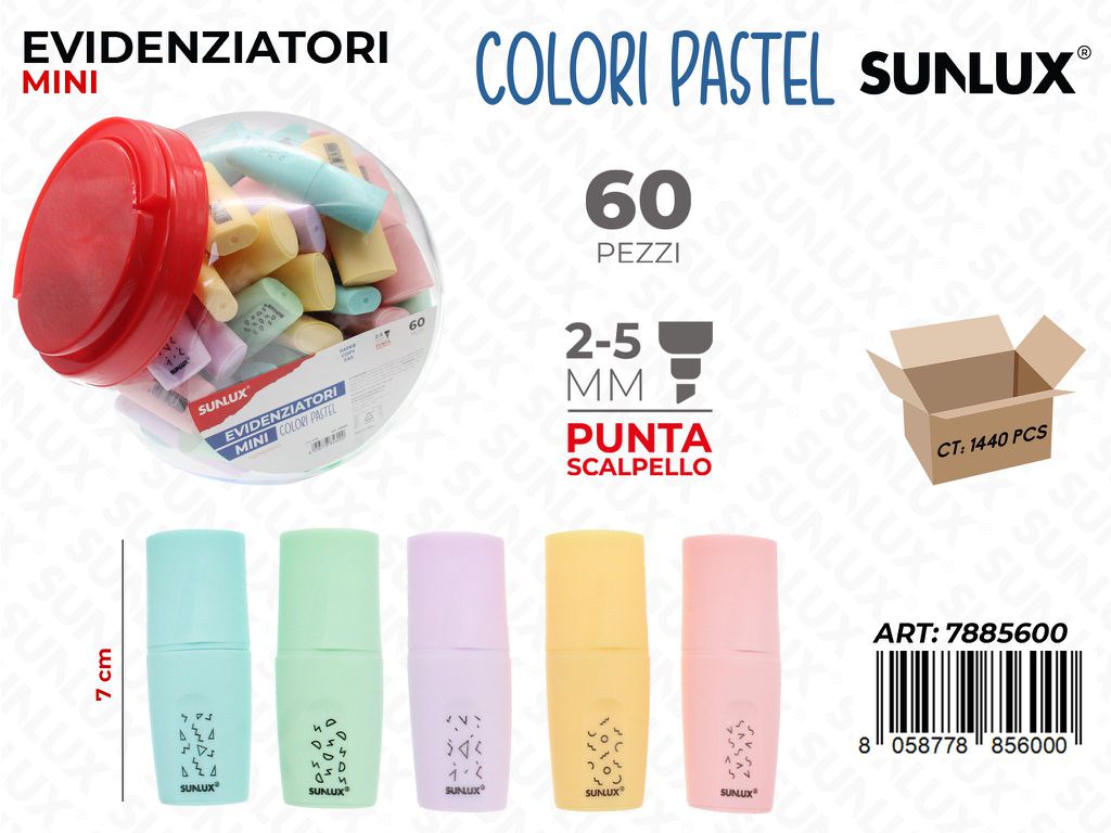 Sunlux Bar. Evidenziatori Mini Pastel 2-5MM