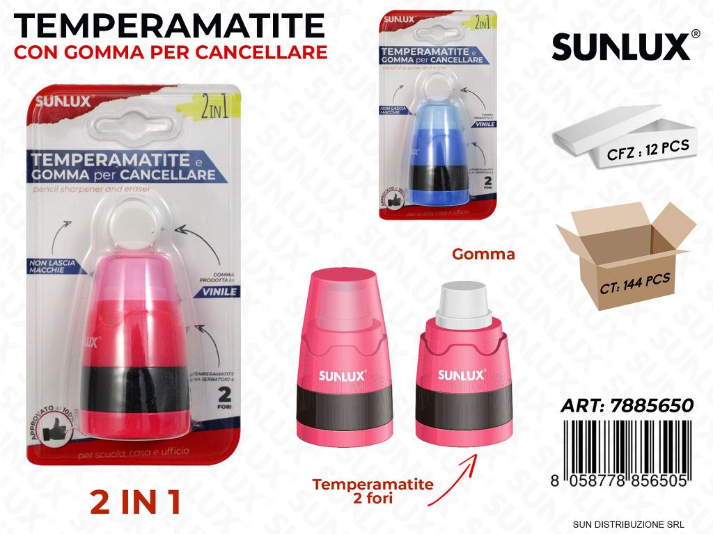 Temperamatite c/ Gomma 2IN1 Col. Ass.
