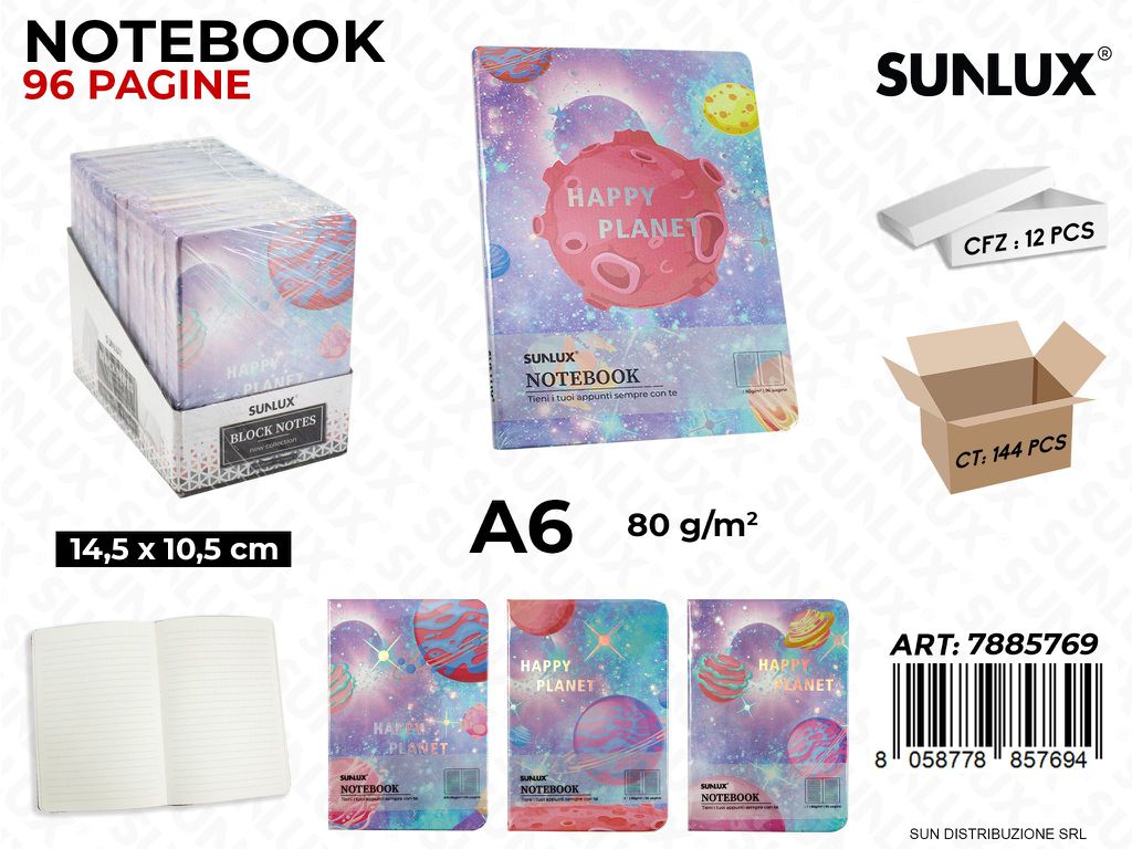 Notebook Fant. Ass. 96PAG. F.to A6 14.5*10.5M