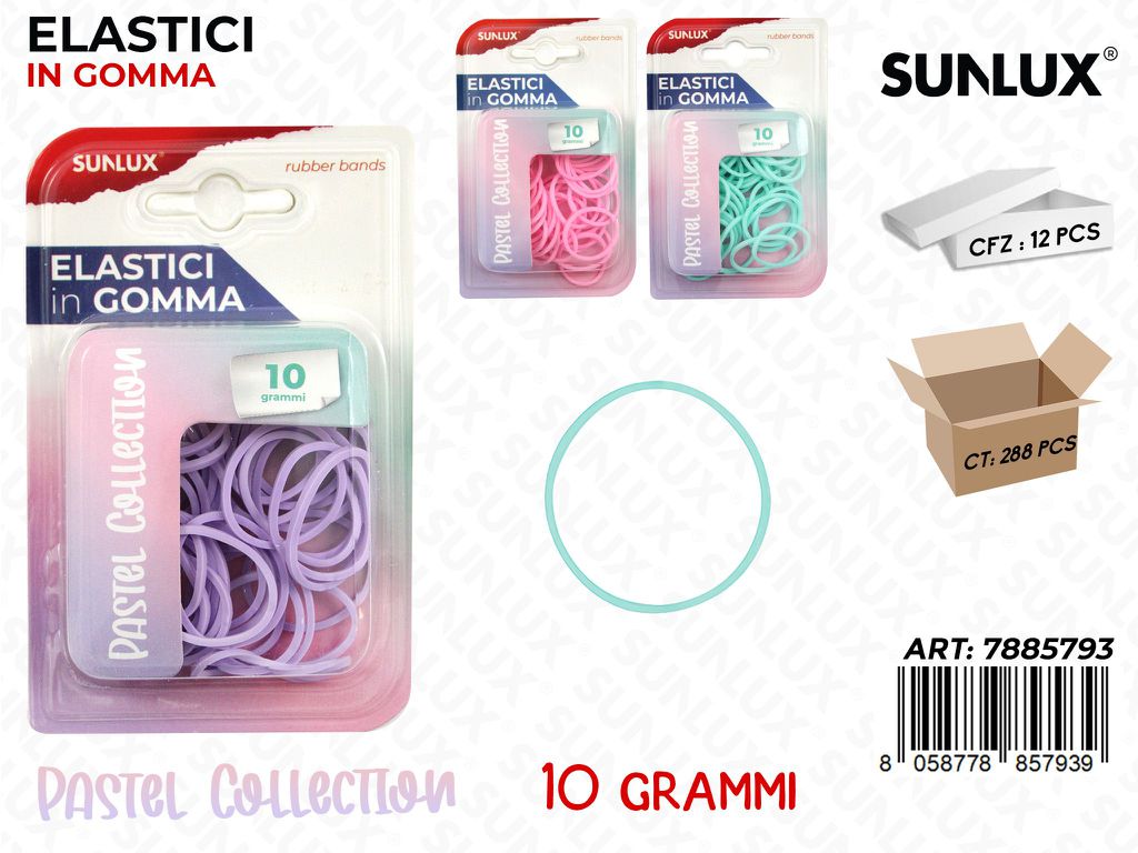 Elastici In Gomma Col. Pastel 10Gr