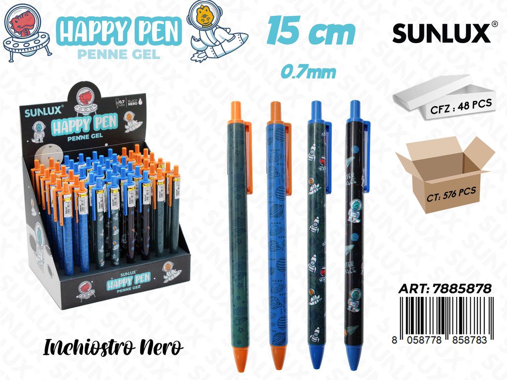 Happy Pen Gel Nero Ass. 0.7Mm