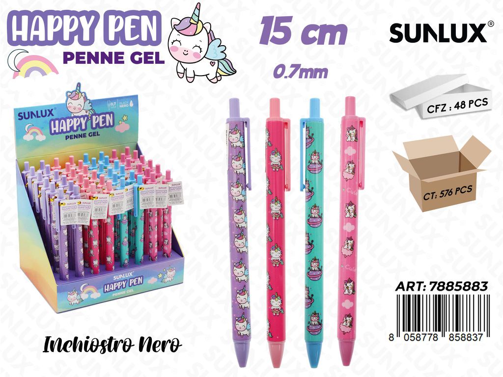 Happy Pen Gel Nero Ass. 0.7Mm