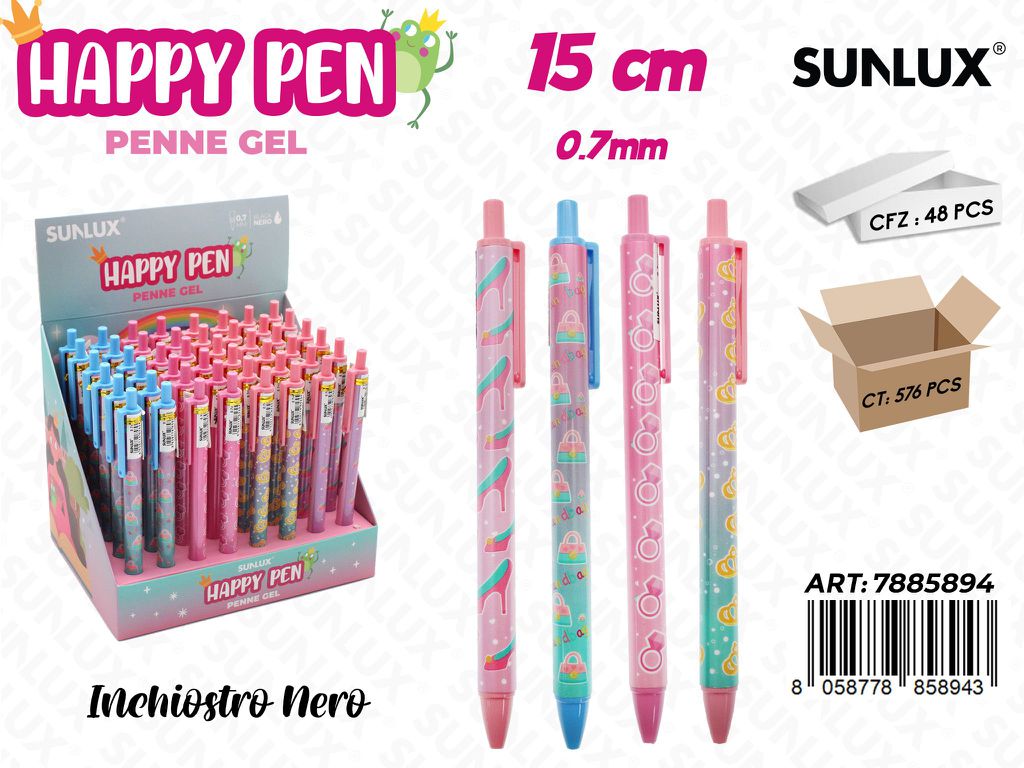 Happy Pen Gel Nero Ass. 0.7Mm