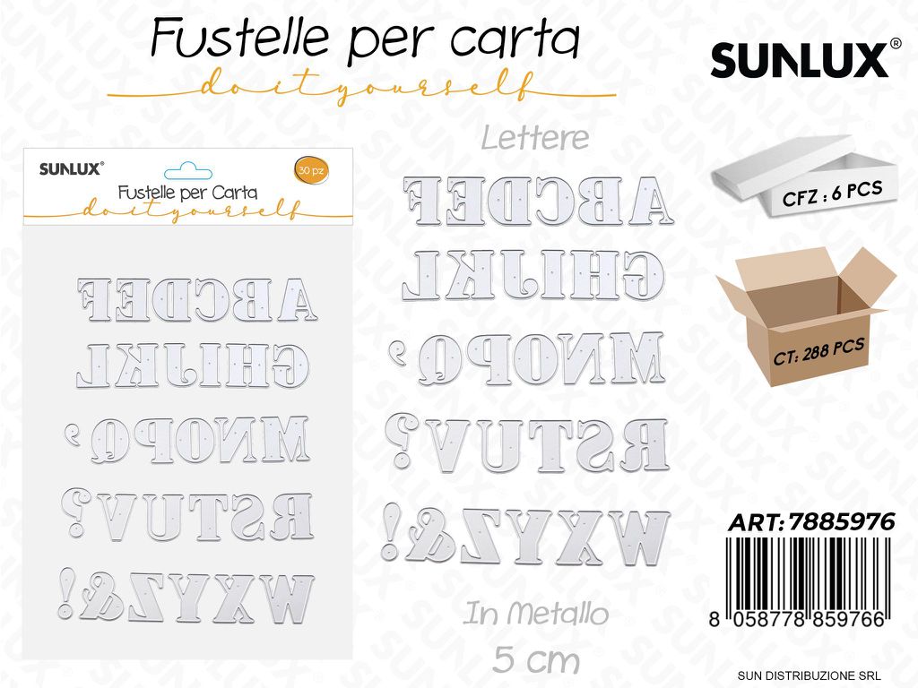 Fustelle per Carta L. in Metallo 30PCS 5CM